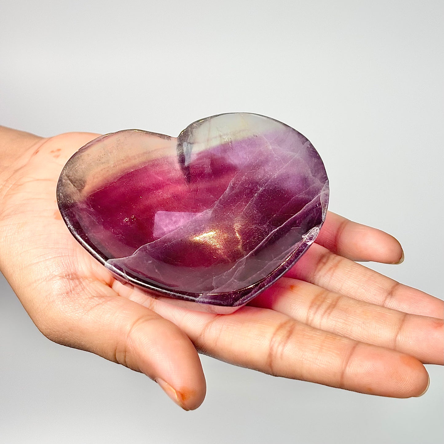 Multi Fluorite Heart-Shaped Bowl