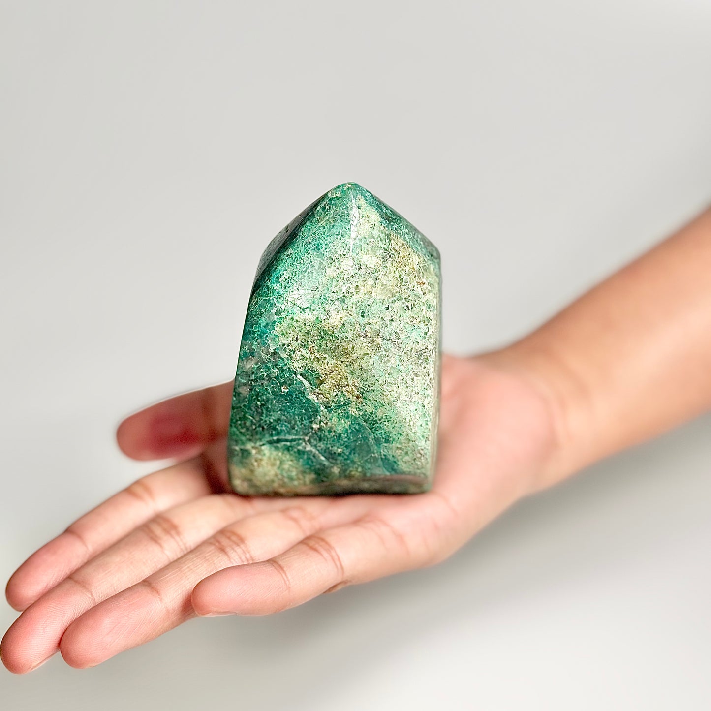 Green Chrysocolla Freeform 325g - Calm Emotions • Empower Communication • Connect with Divine Feminine