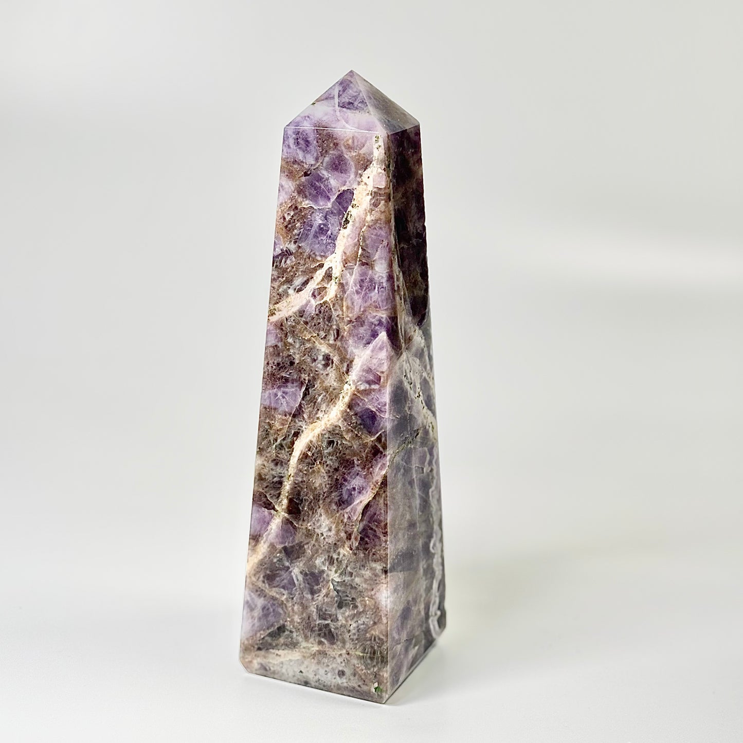 Four Facet Chevron Amethyst Tower – 1.1kg - Amplified Intuition & Focused Healing