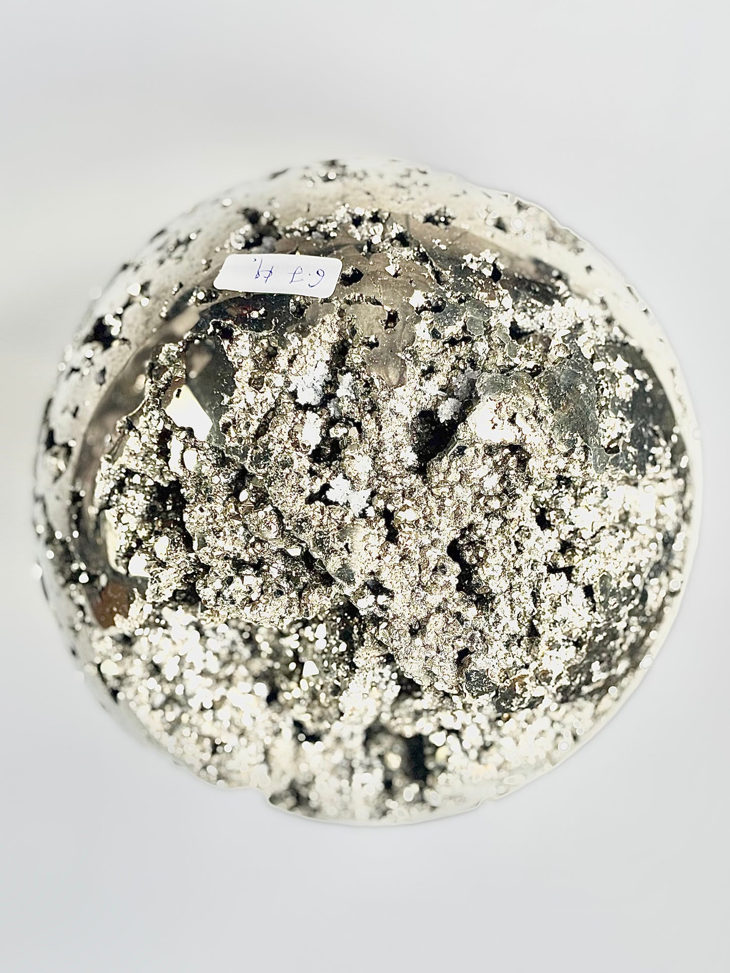 Extra Large Peruvian Pyrite Druzy Sphere 6.7 Kg – Abundance & Prosperity