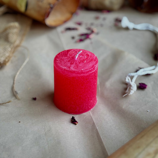 Pink Pillar Candle 2 Inch – Paraffin Wax Ritual & Décor Candle | Pack of 4