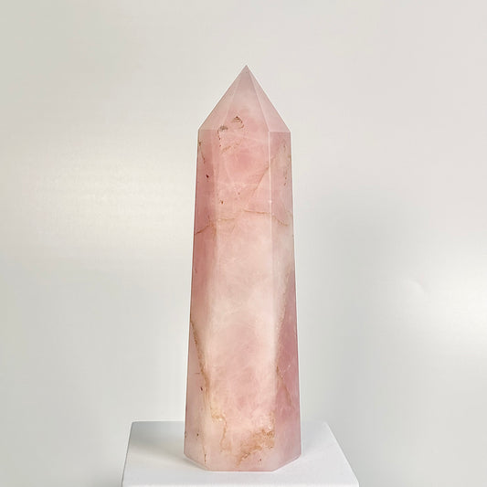 Rose Quartz Six-Facet Tower – 620g - Attract Love • Heal Emotionally • Radiate Compassion