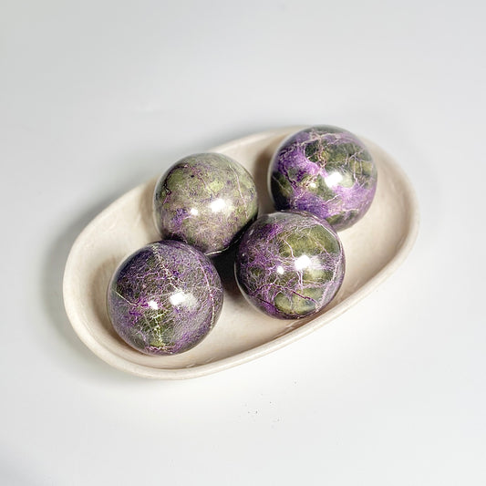 Stichtite Sphere with Green & Purple Inclusions -  Soothe the Soul • Open the Heart • Embrace Spiritual Wisdom