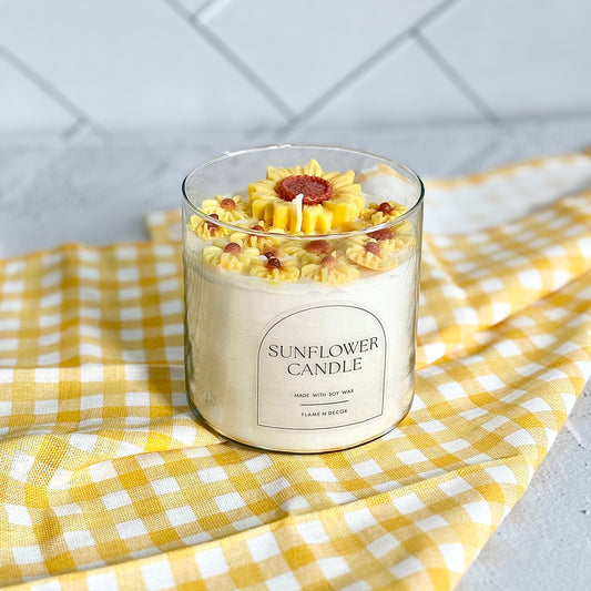 Sunflower Soy Wax Decorative Jar Scented Candle