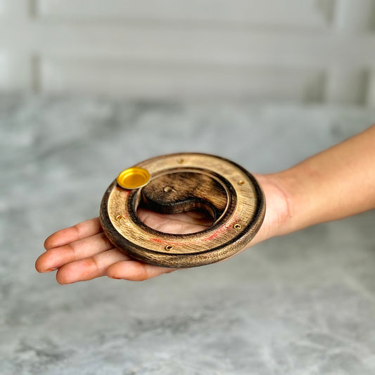 Yin Yang Wooden Incense & Dhoop Cone Display Stand