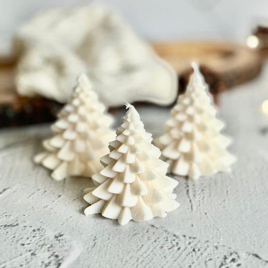 White Tree Candle | White | Soy Candle set of 3