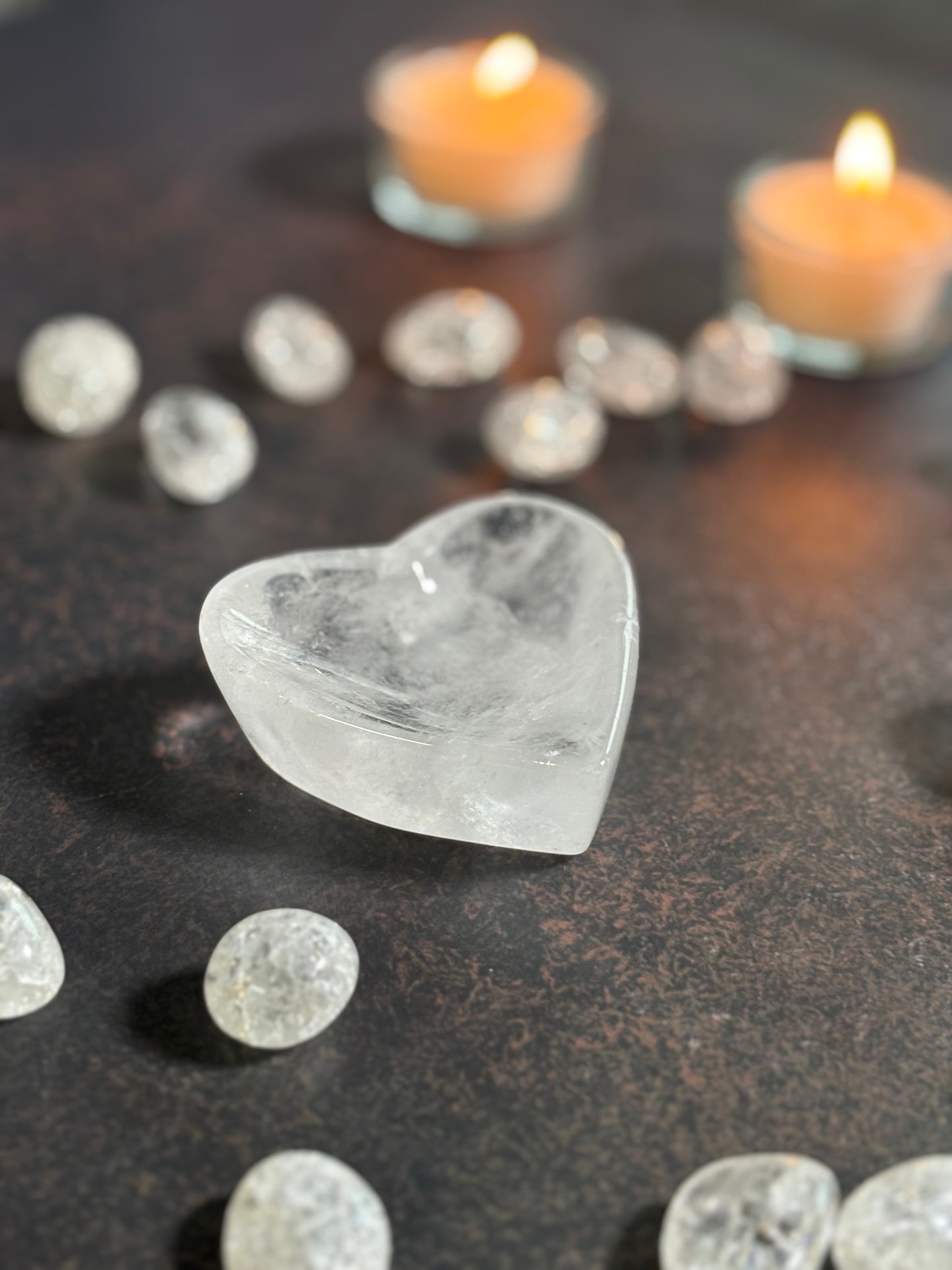 Clear Quartz Heart Shape Bowl - Amplifier of Energy & Intention