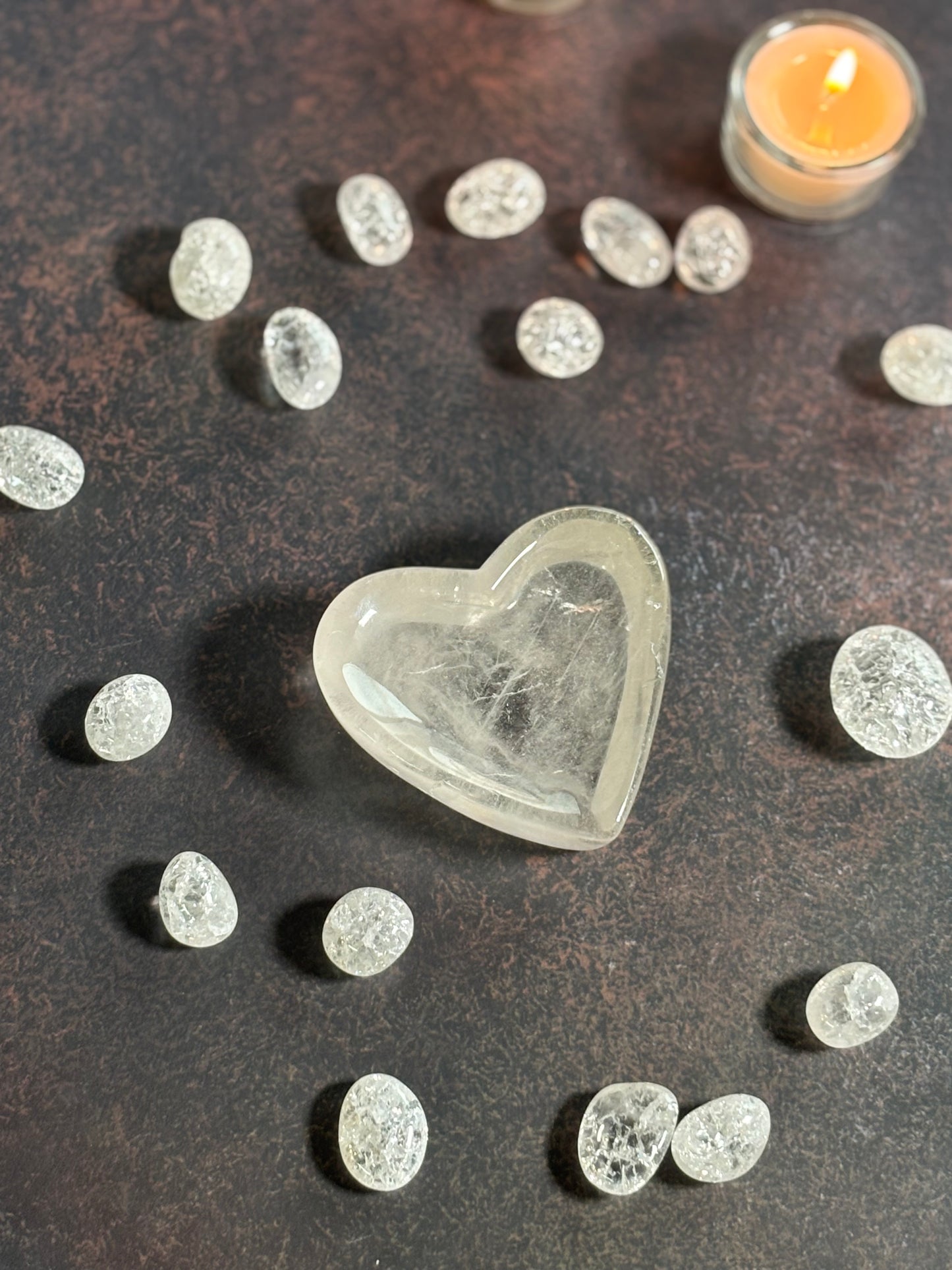 Clear Quartz Heart Shape Bowl - Amplifier of Energy & Intention