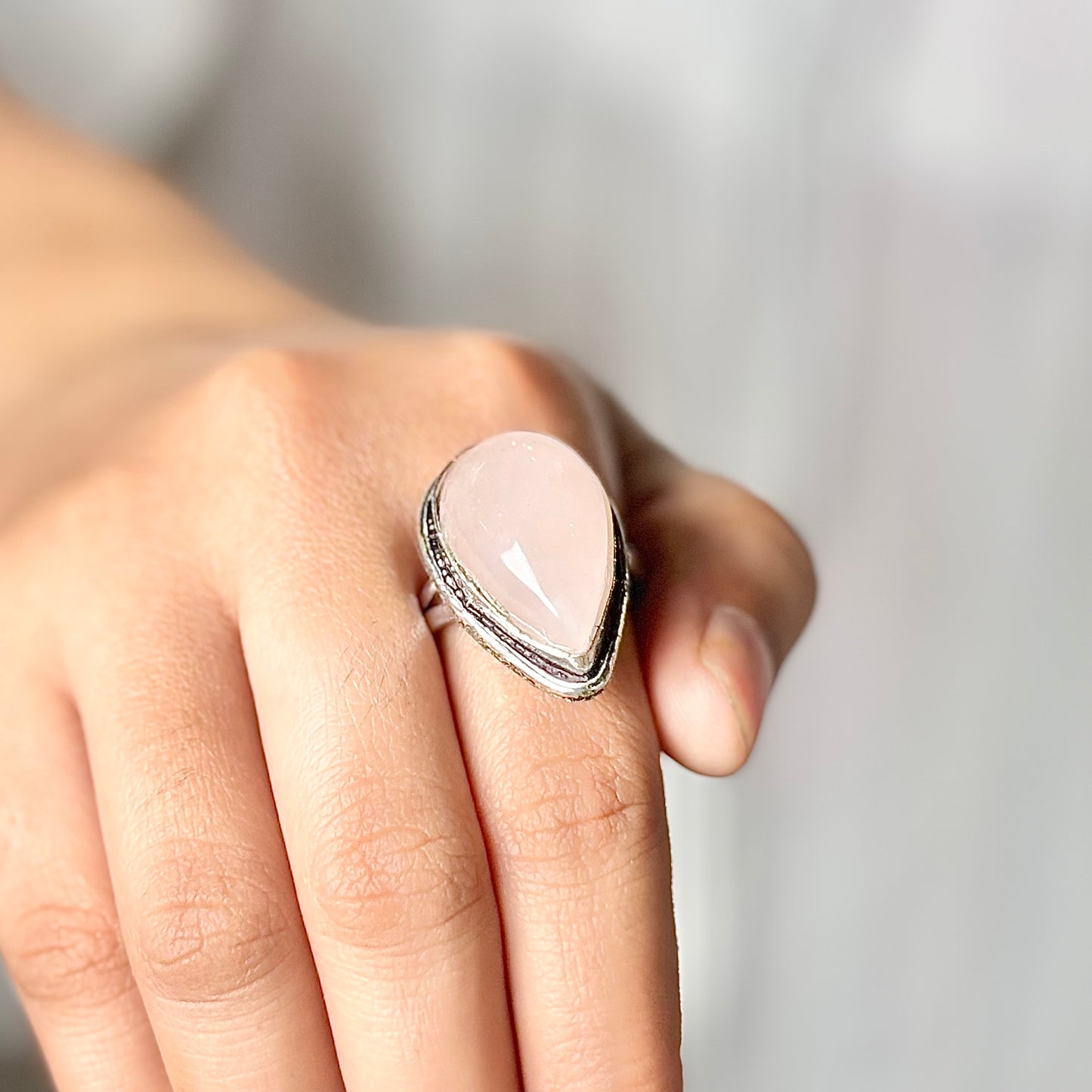 Rose Quartz Crystal Ring | Love & Self Love