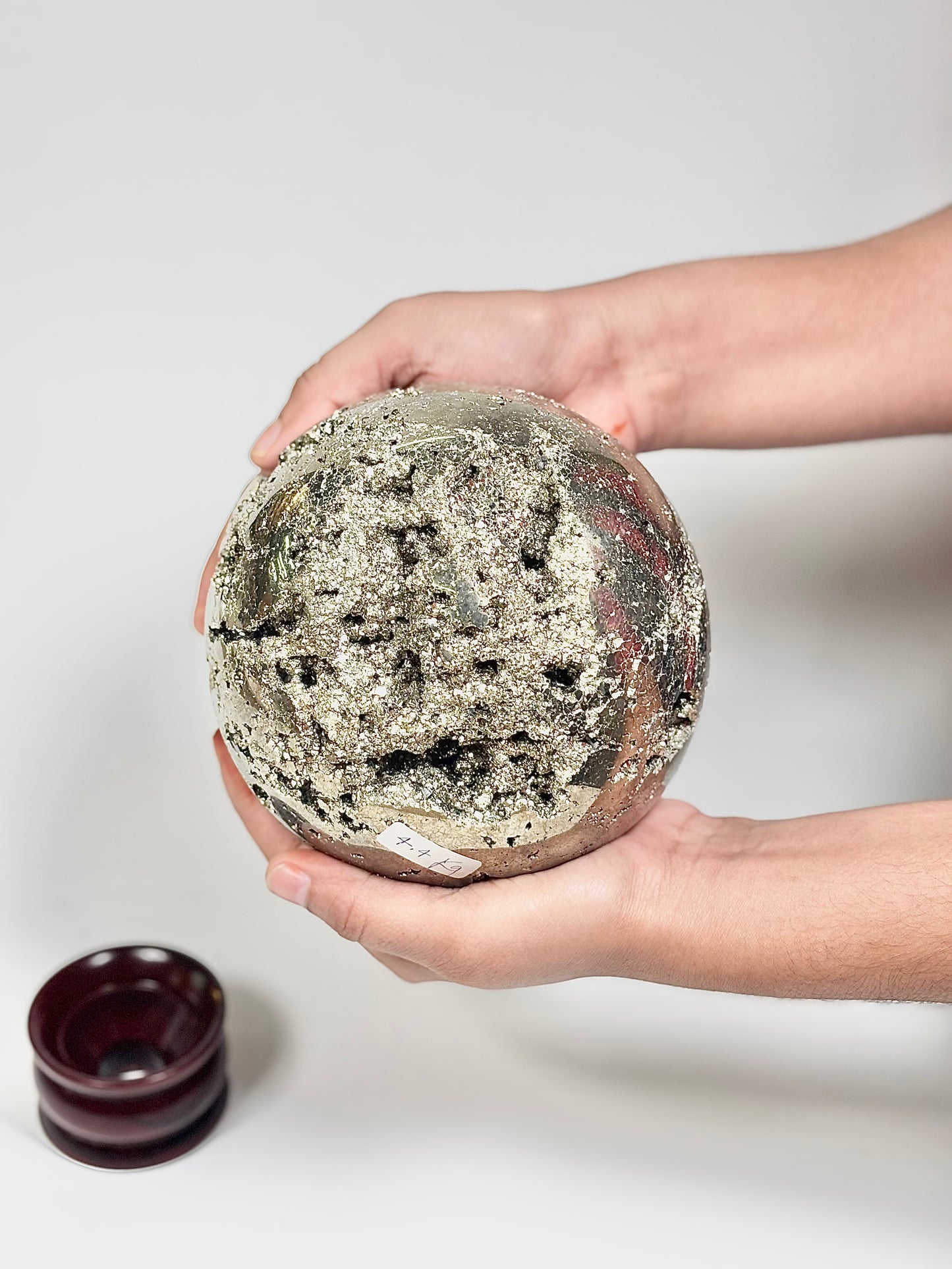 Extra Large Peruvian Pyrite Druzy Sphere 4.4 Kg – Abundance & Prosperity