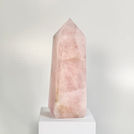 Rose Quartz Four-Facet Tower – 1320g - Attract Love • Heal Emotionally • Radiate Compassion