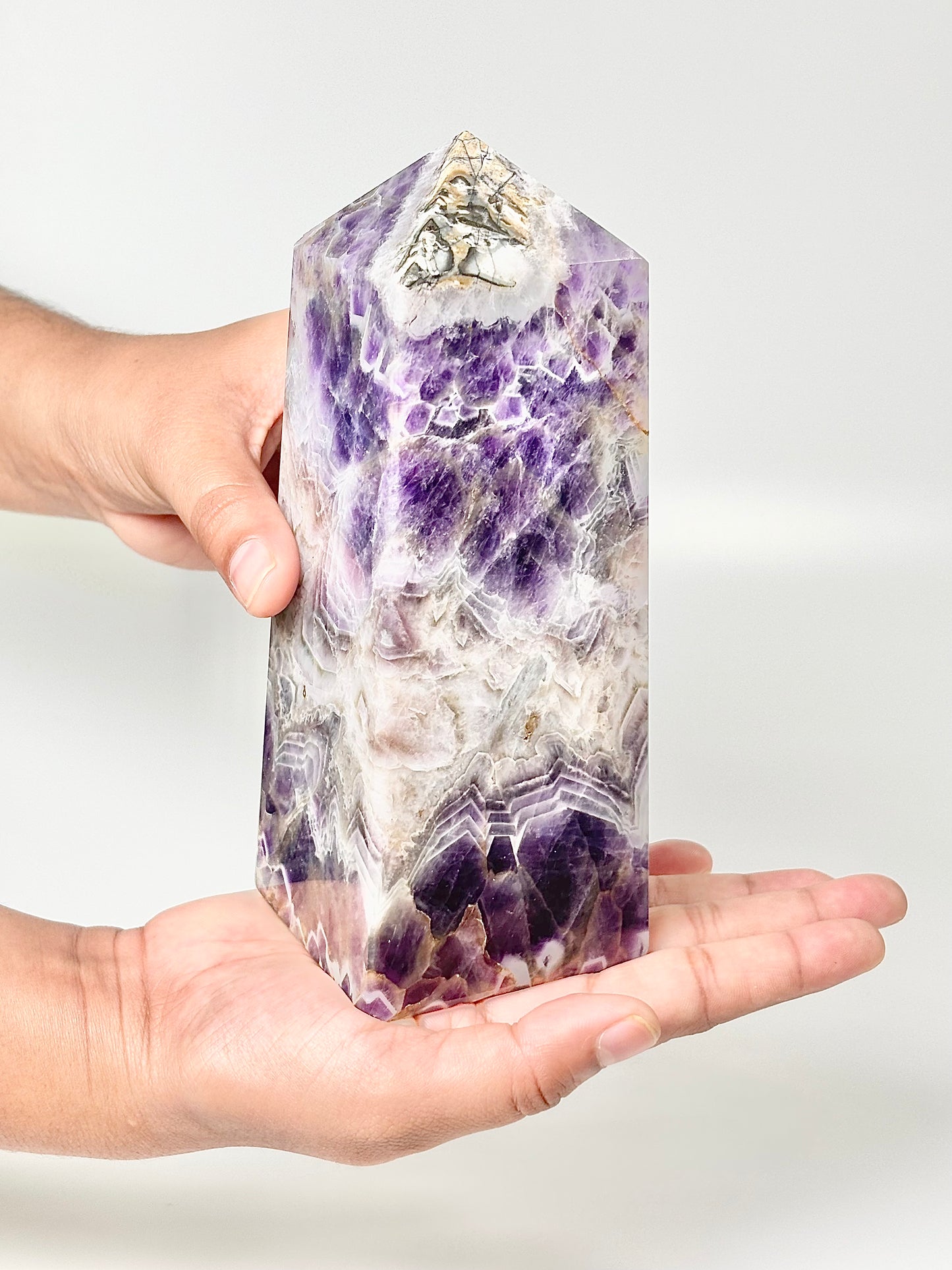 Four Facet Chevron Amethyst Tower – 1150g - Amplified Intuition & Focused Healing