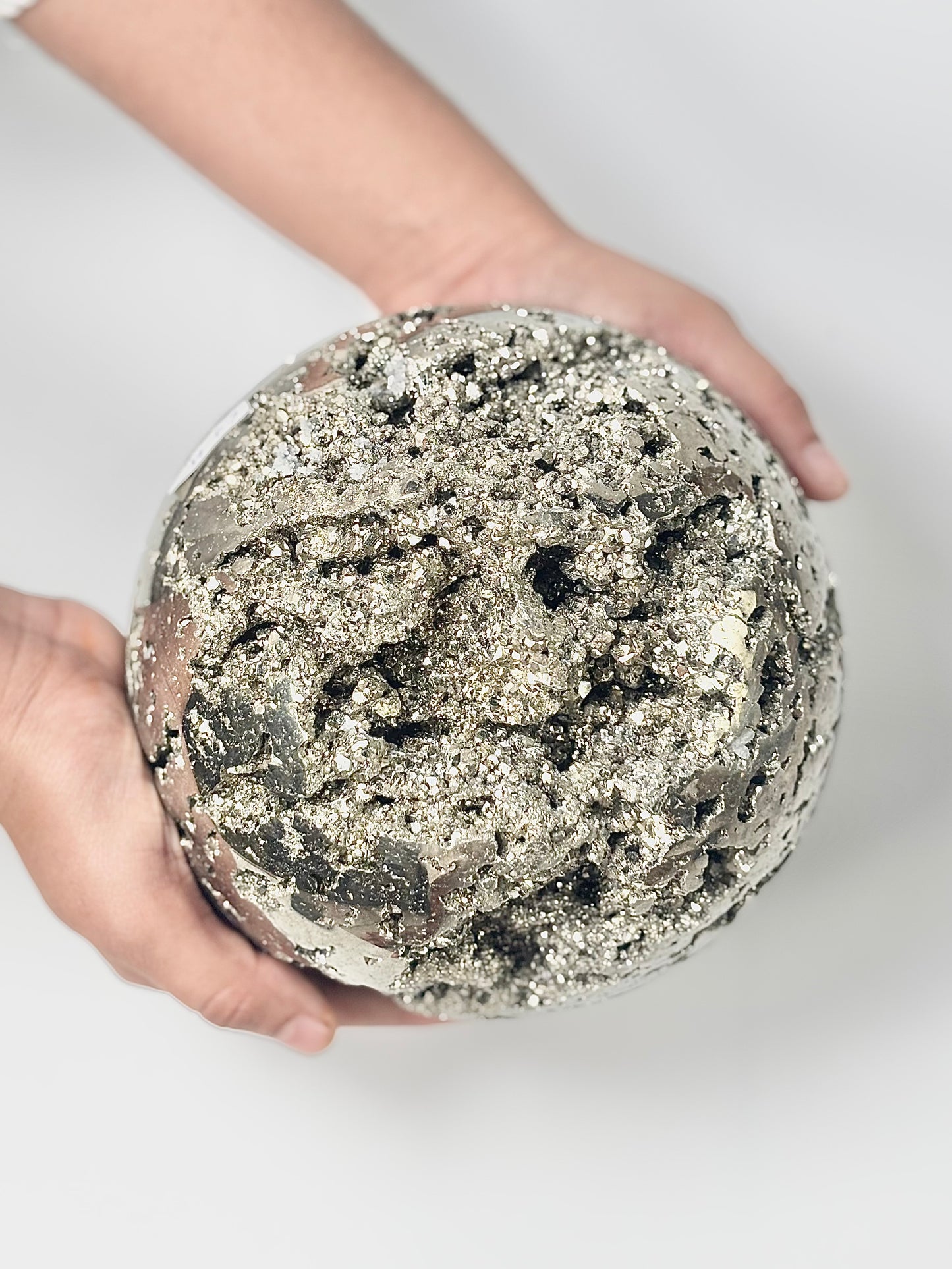 Extra Large Peruvian Pyrite Druzy Sphere 6.7 Kg – Abundance & Prosperity