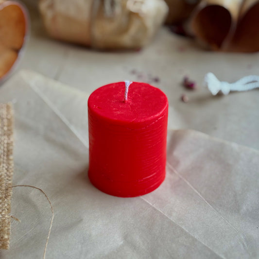 Red Pillar Candle 2 Inch – Soy Wax Ritual & Décor Candle | Pack of 4