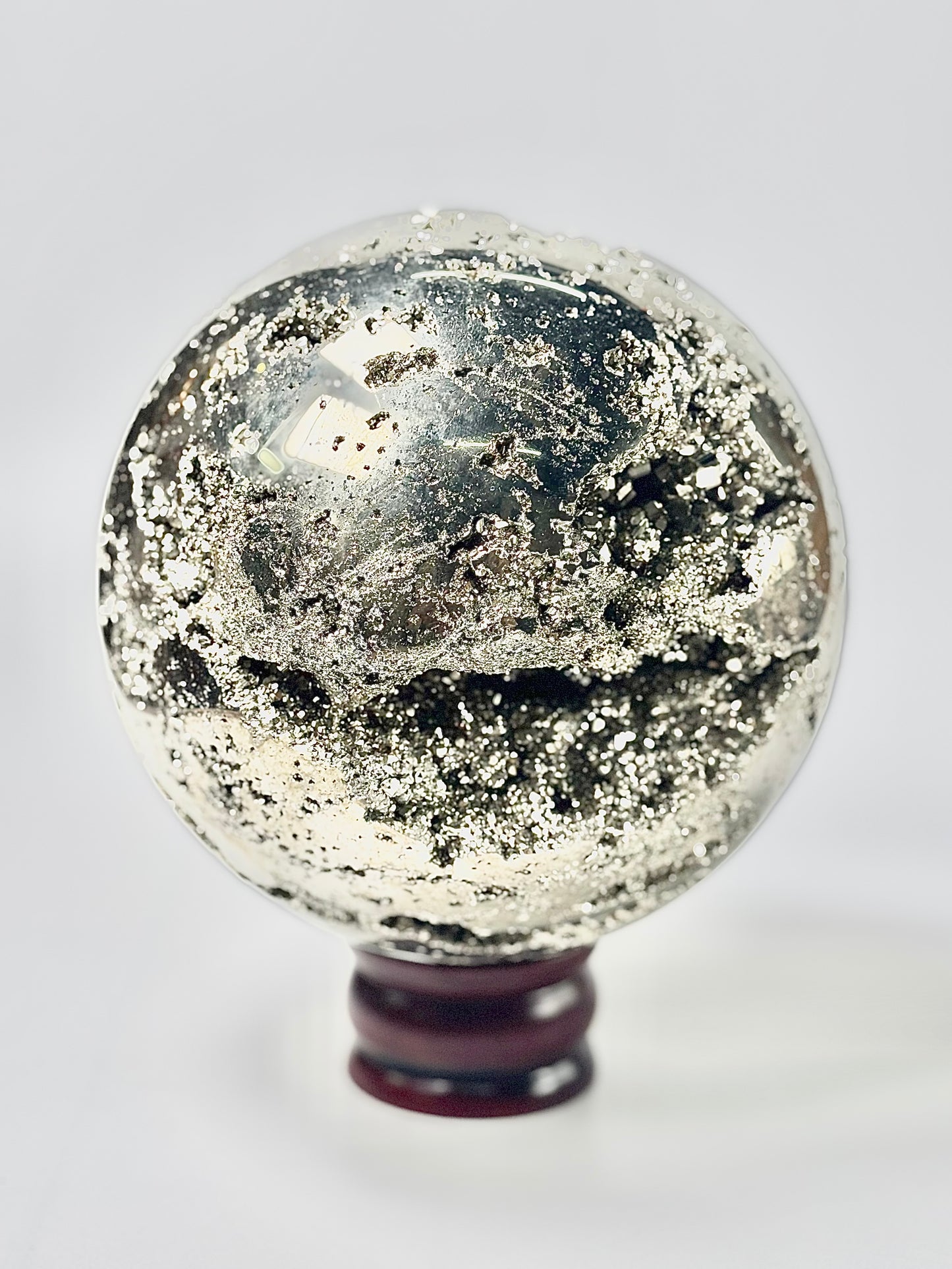 Extra Large Peruvian Pyrite Druzy Sphere 7.4 Kg – Abundance & Prosperity