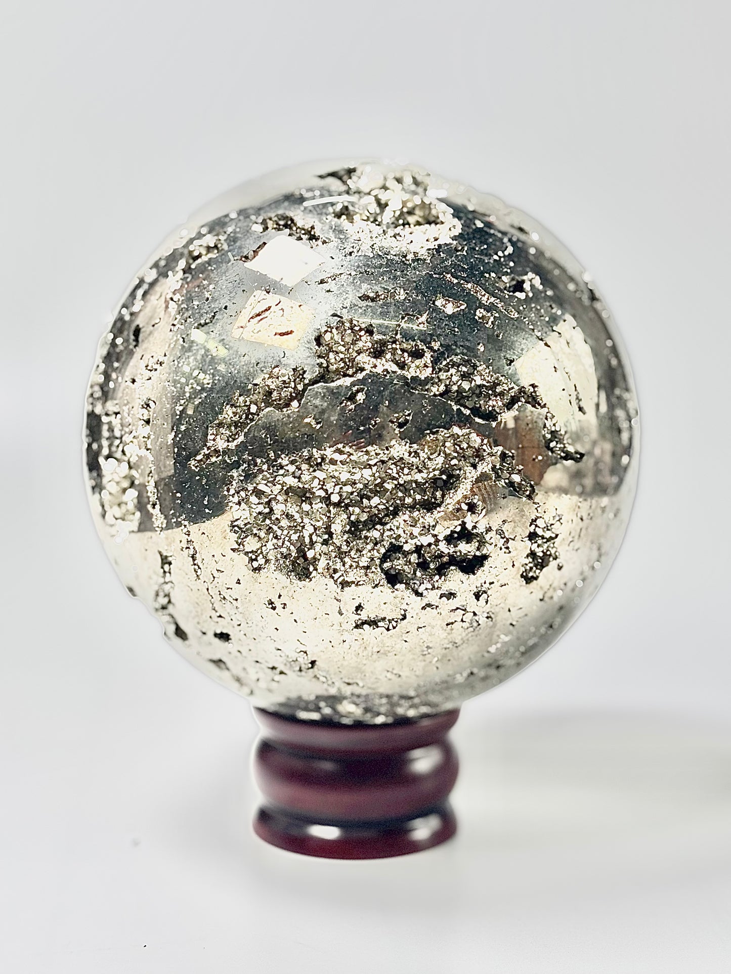 Extra Large Peruvian Pyrite Druzy Sphere 5.7 Kg – Abundance & Prosperity