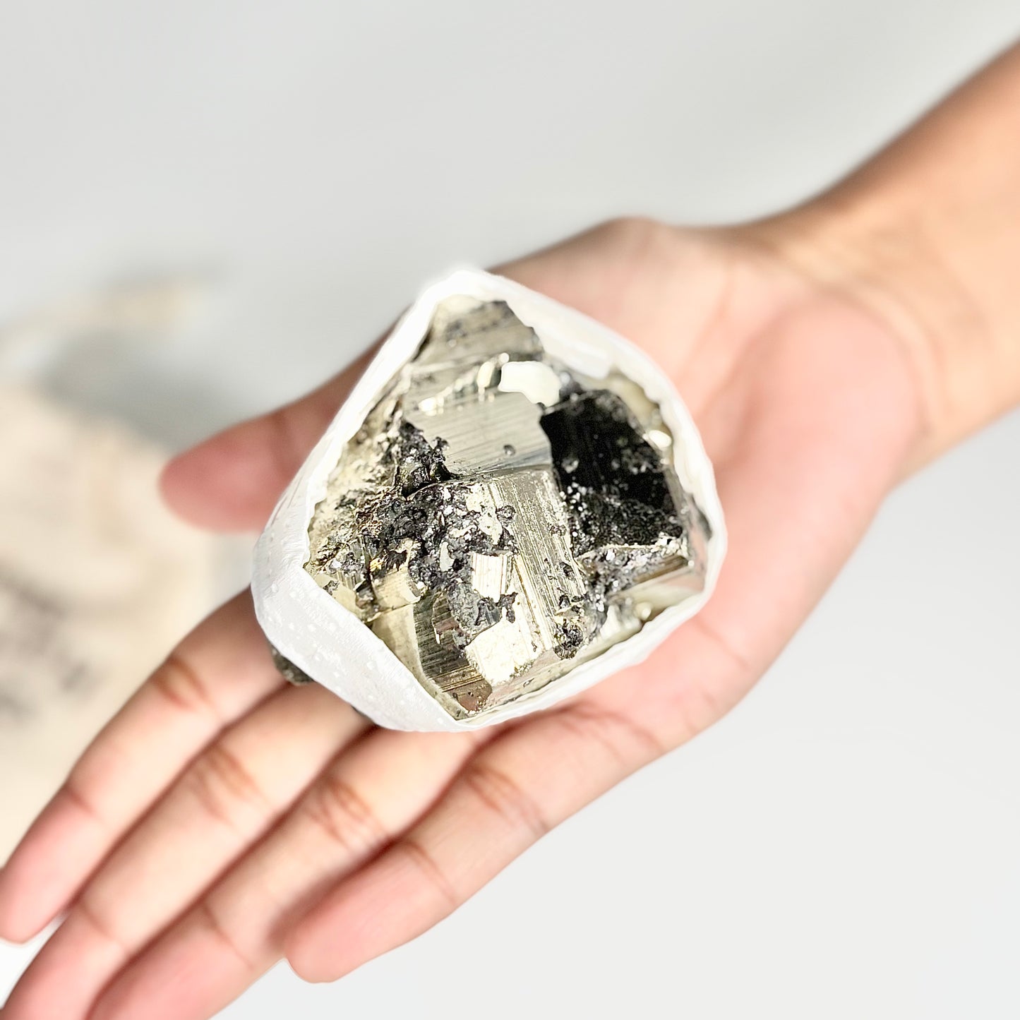 Peruvian Pyrite Cluster – 283g -Golden Brilliance & Striking Presence