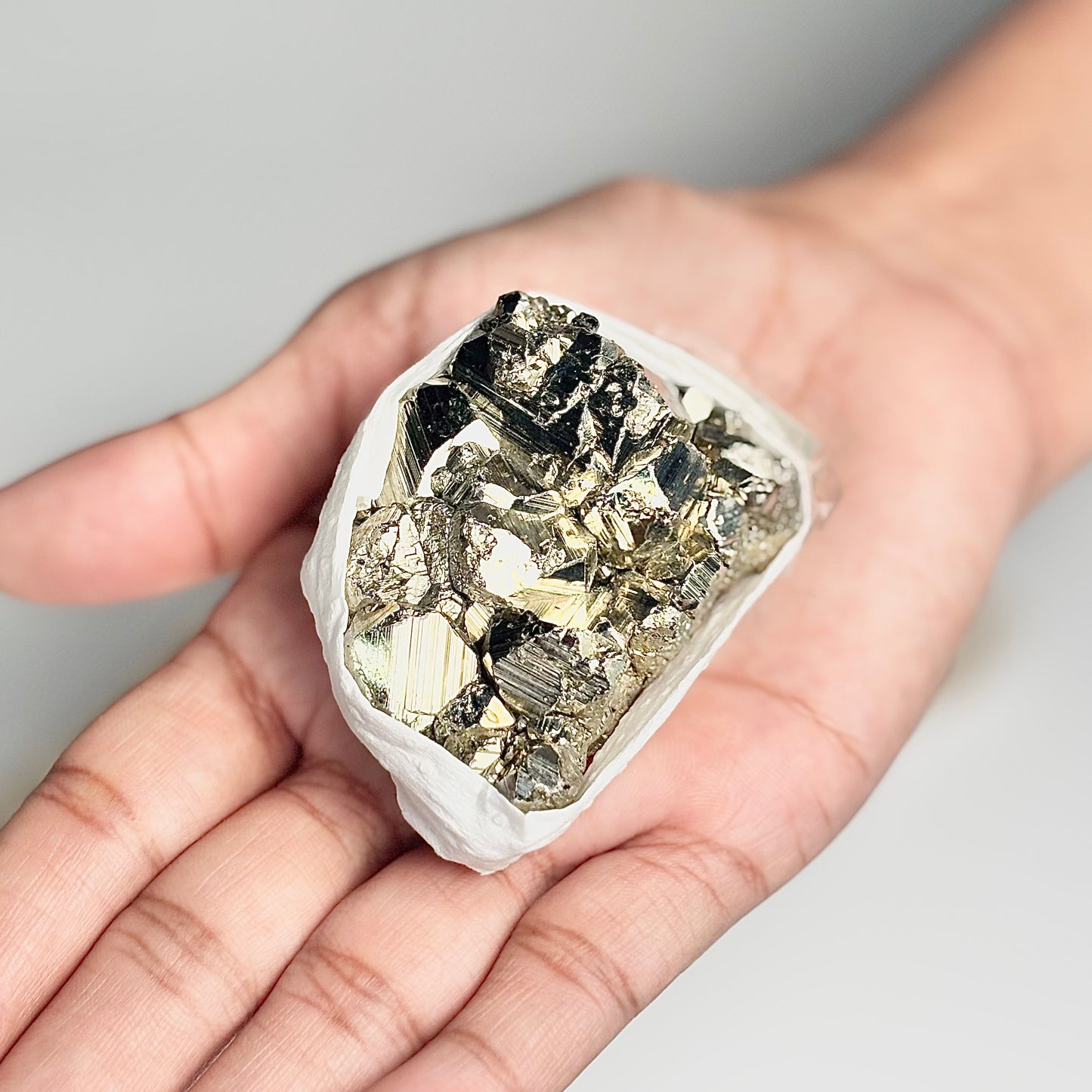 Peruvian Pyrite Cluster – 127g -Golden Brilliance & Striking Presence