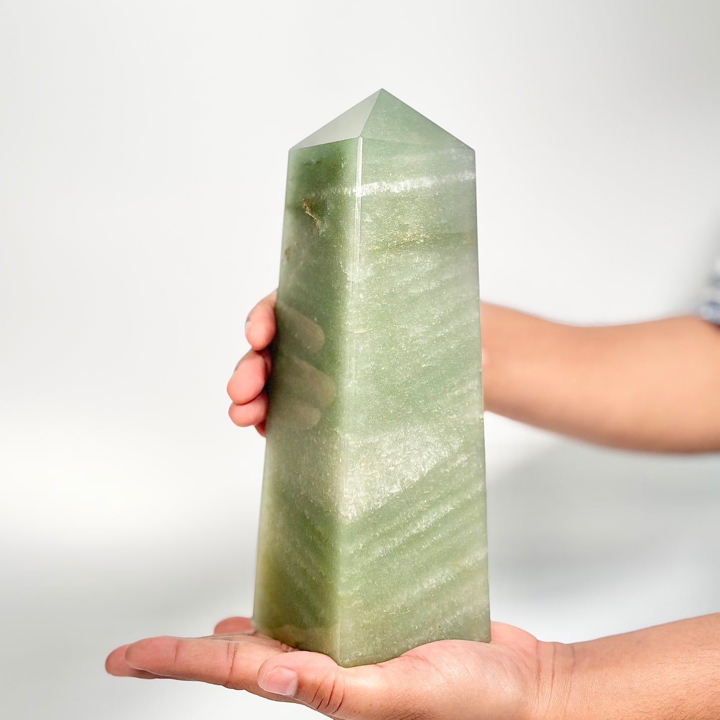Green Aventurine Four-Facet Tower – 1747g - Attract Luck • Inspire Growth • Help Heart Chakra