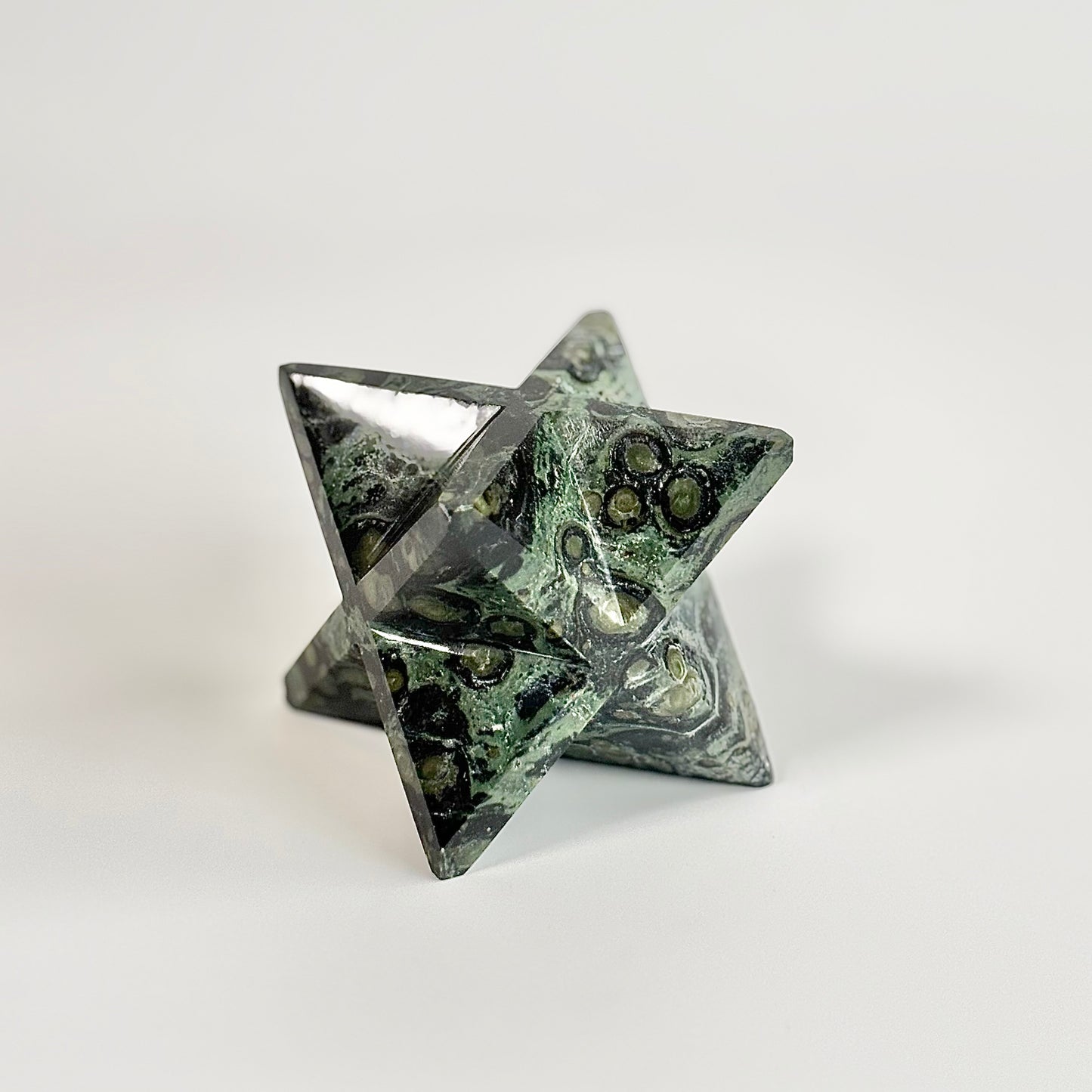 Kambaba Jasper Large Merkaba Carving - 440 Gm