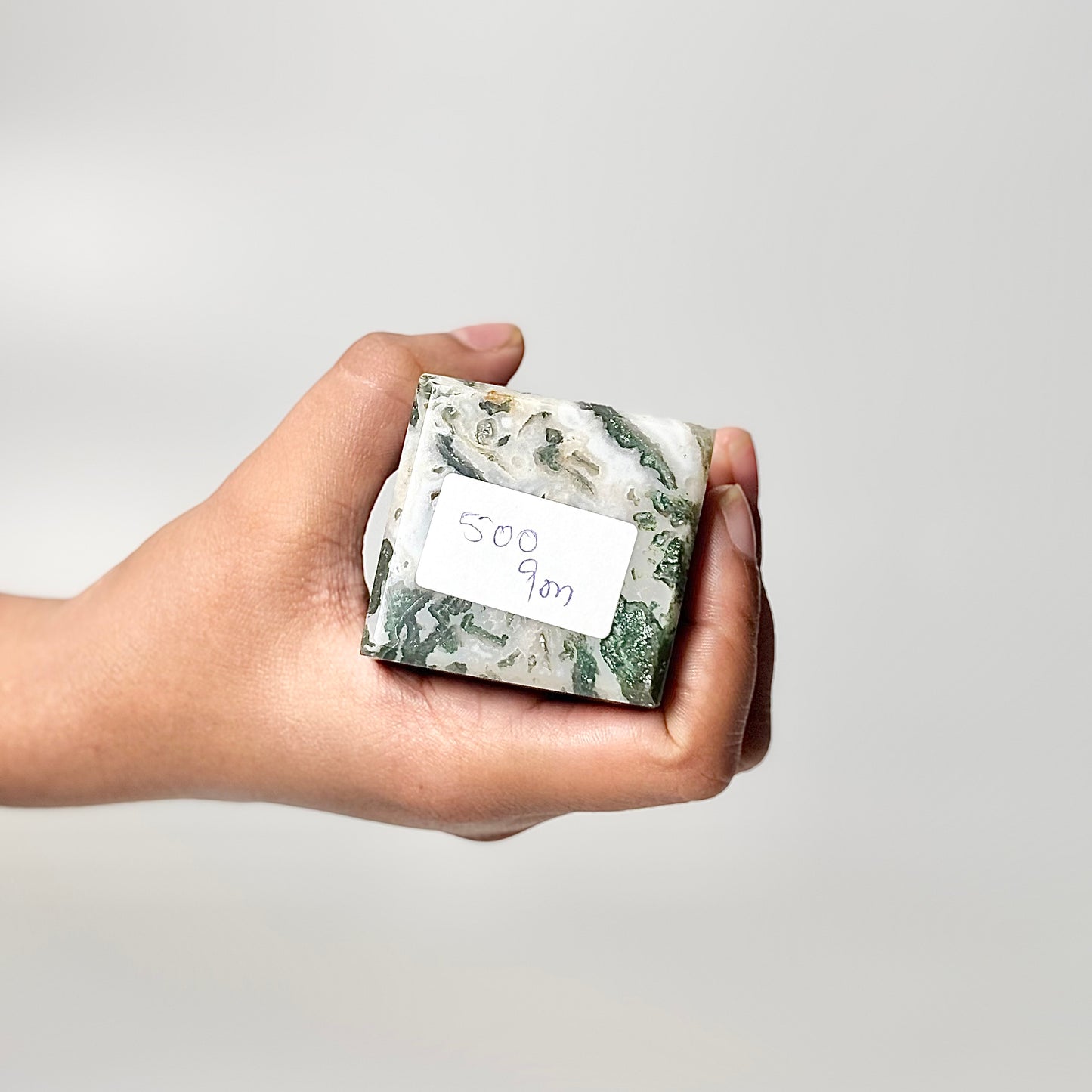 Four Facet Moss Agate Tower – 500g - Nature-Inspired Calm & Grounded Beauty