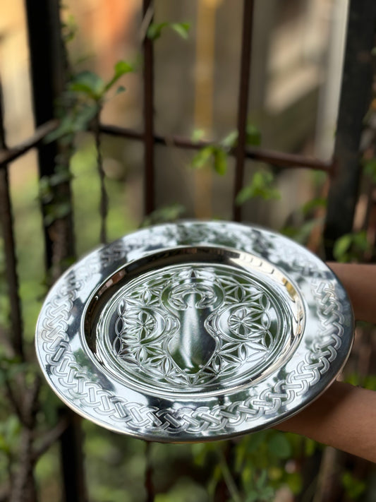 Stainless Steel Gaia Offering Plate for Sacred Offerings | Offering Plate