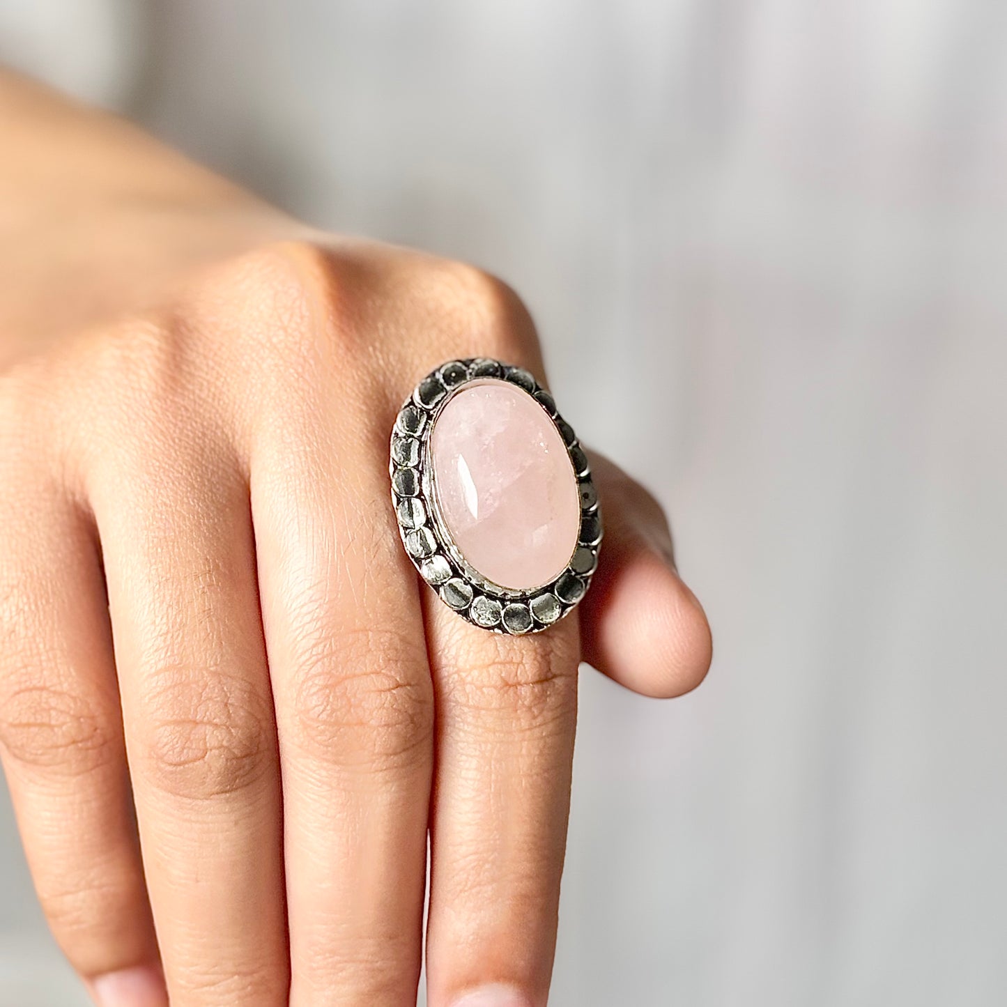 Rose Quartz Crystal Ring | Love & Self Love