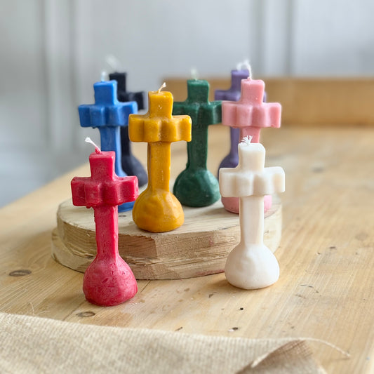 Cross Altar Soy Candle  | Colour Option Available