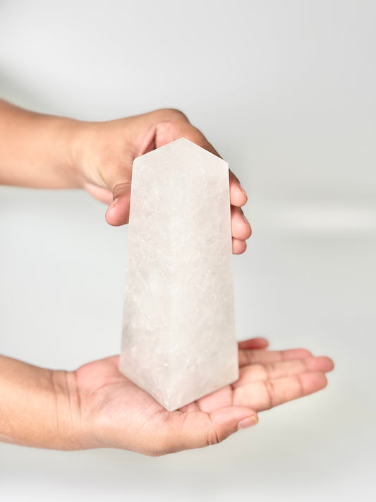Four Facet Clear Quartz Tower – 690g - Amplify, Align & Awaken