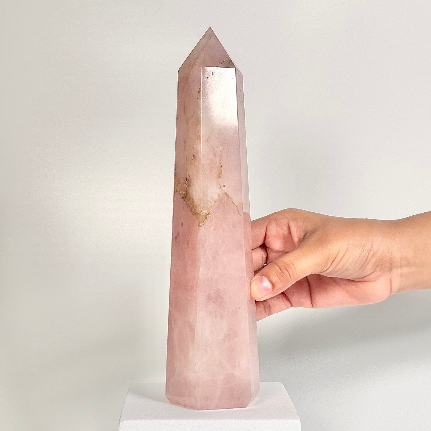 Rose Quartz Six-Facet Tower – 878g - Attract Love • Heal Emotionally • Radiate Compassion