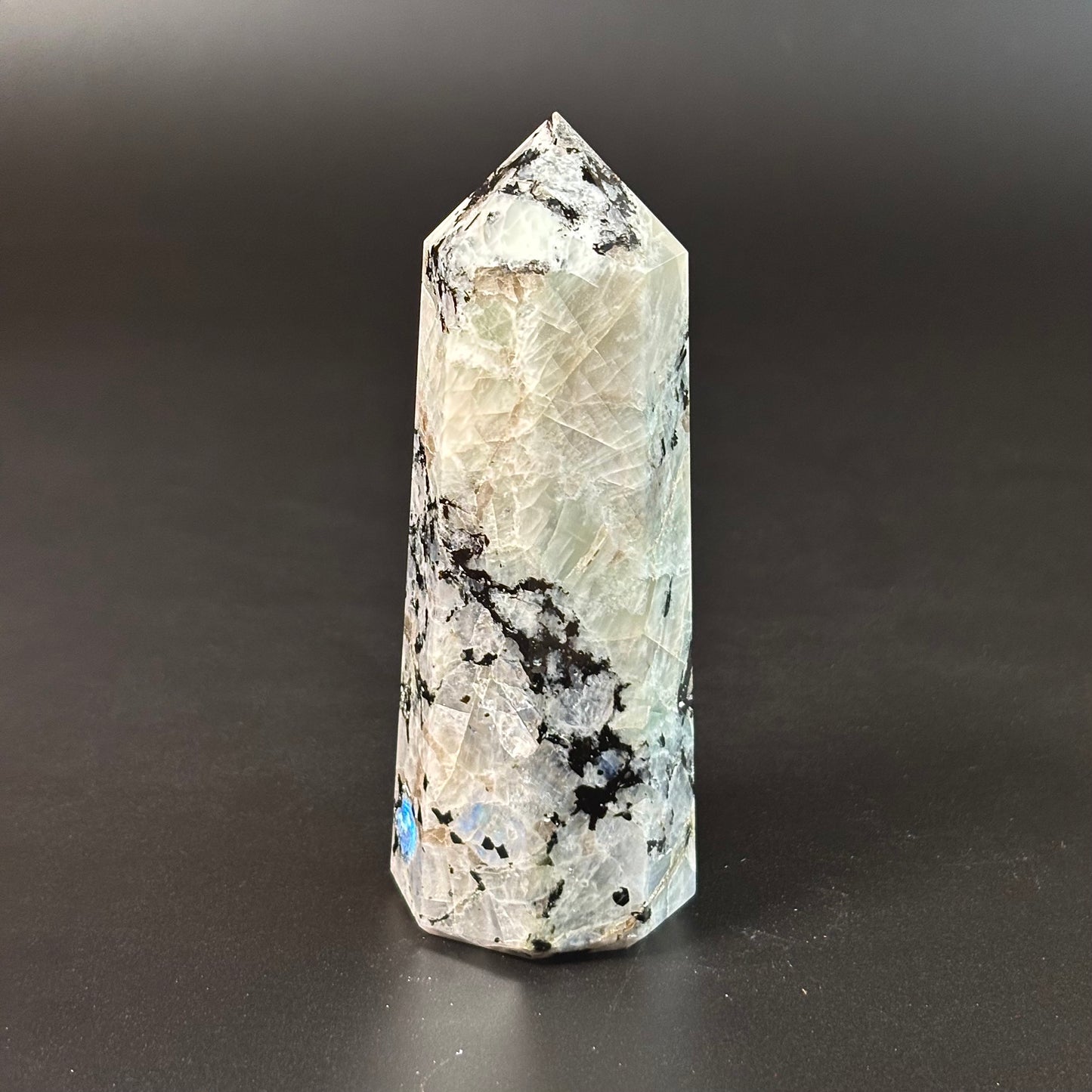 Rainbow Moonstone Large Tower - 320 Gm | Compassion & empathy