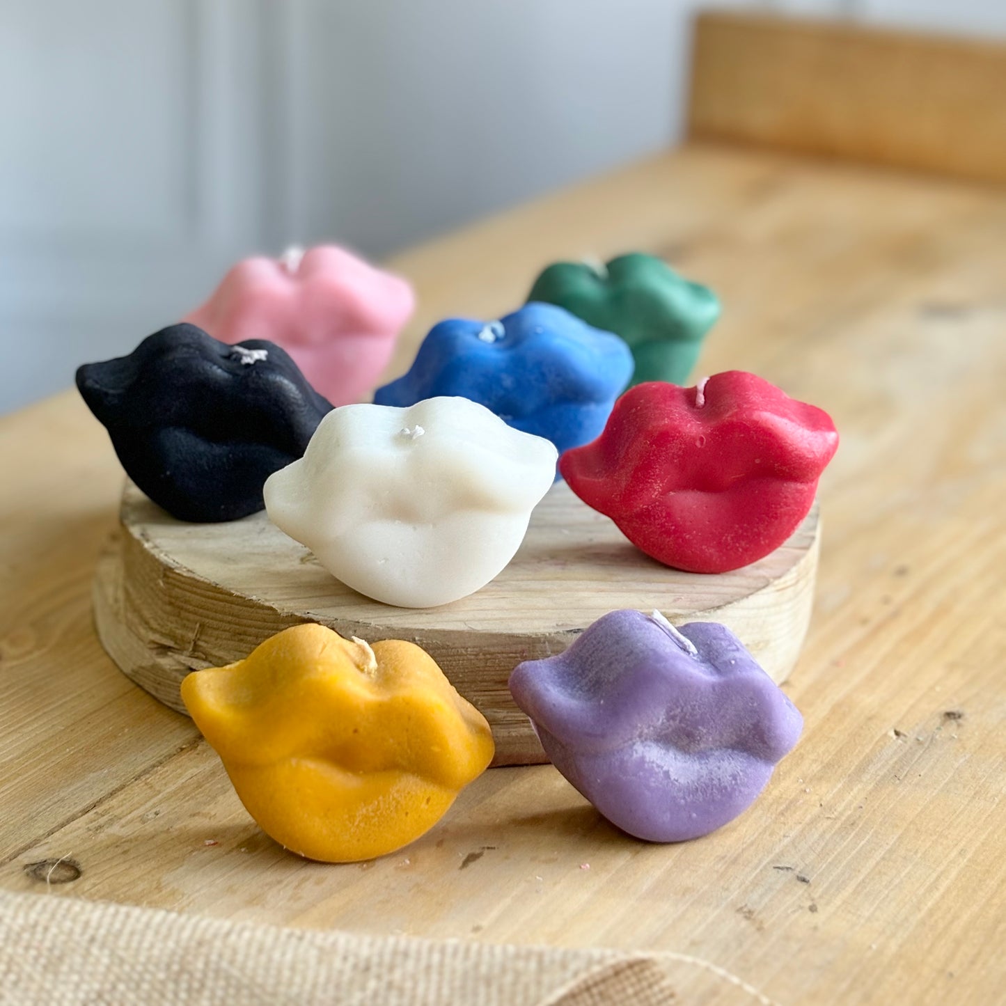 Lip Figurine Soy Candle - | Colour Options Available