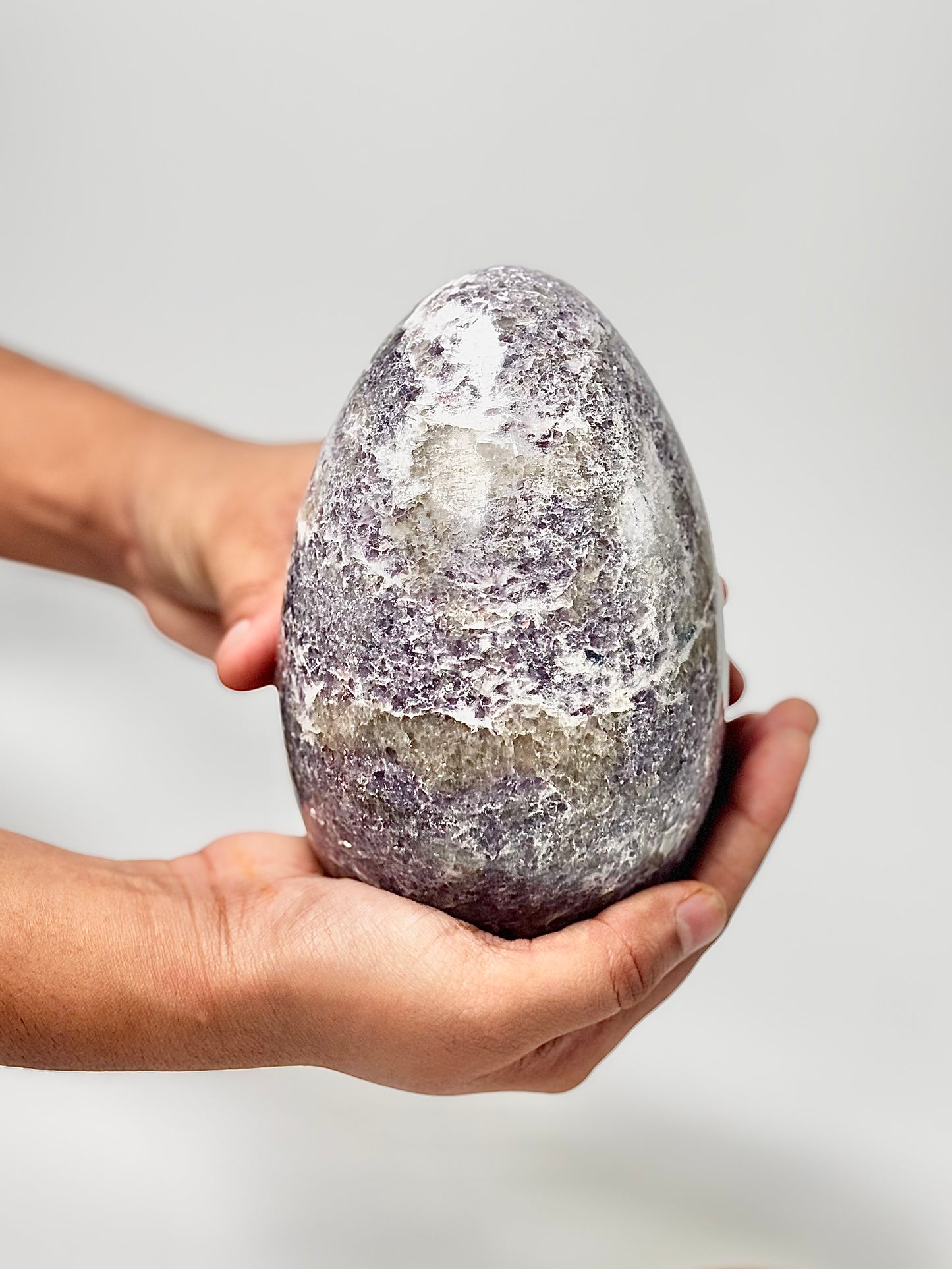 Lepidolite Large Egg Carving - 1580 Gm