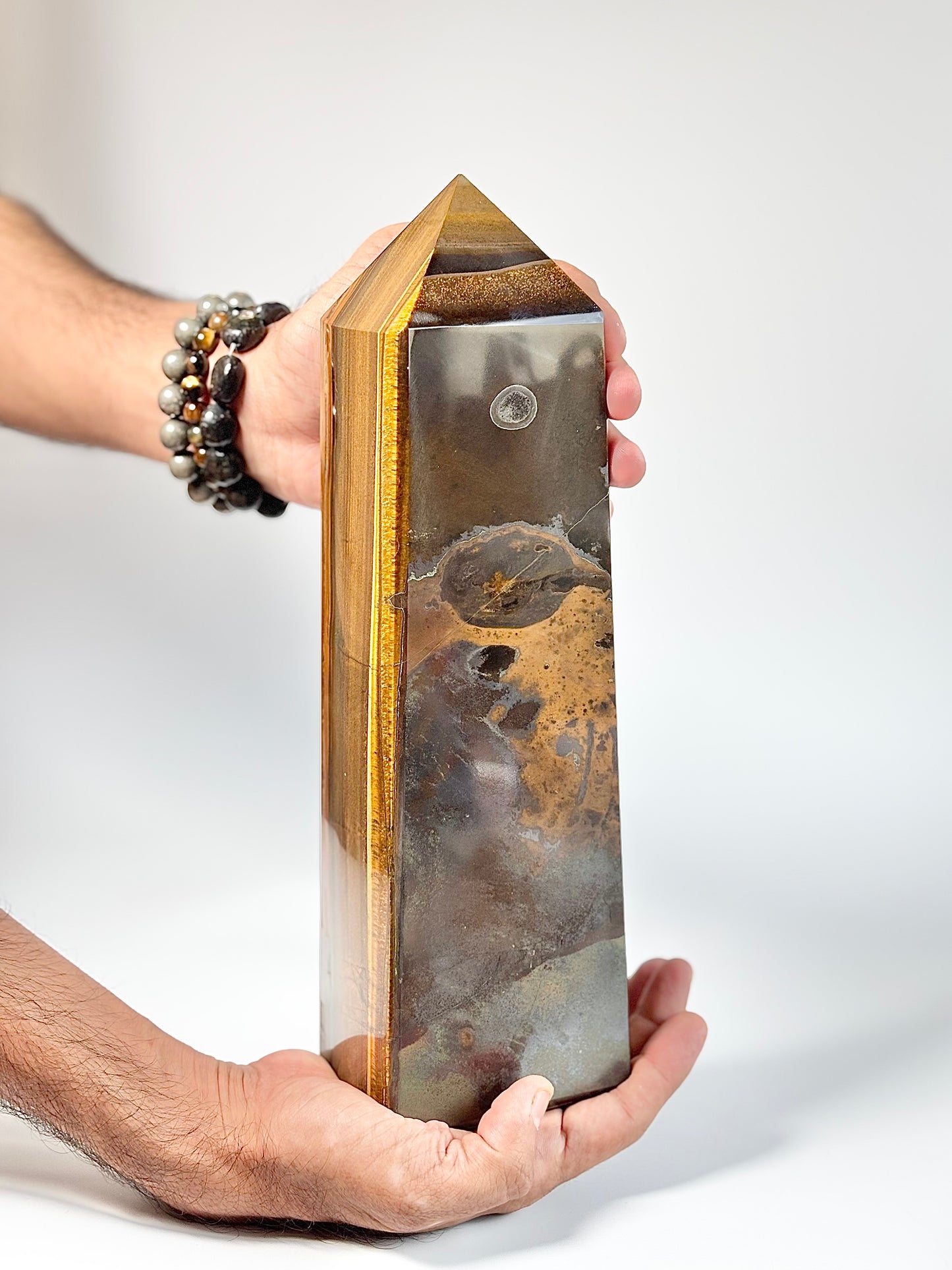 Tiger's eye XXL Four facet Tower - 4.4 Kg