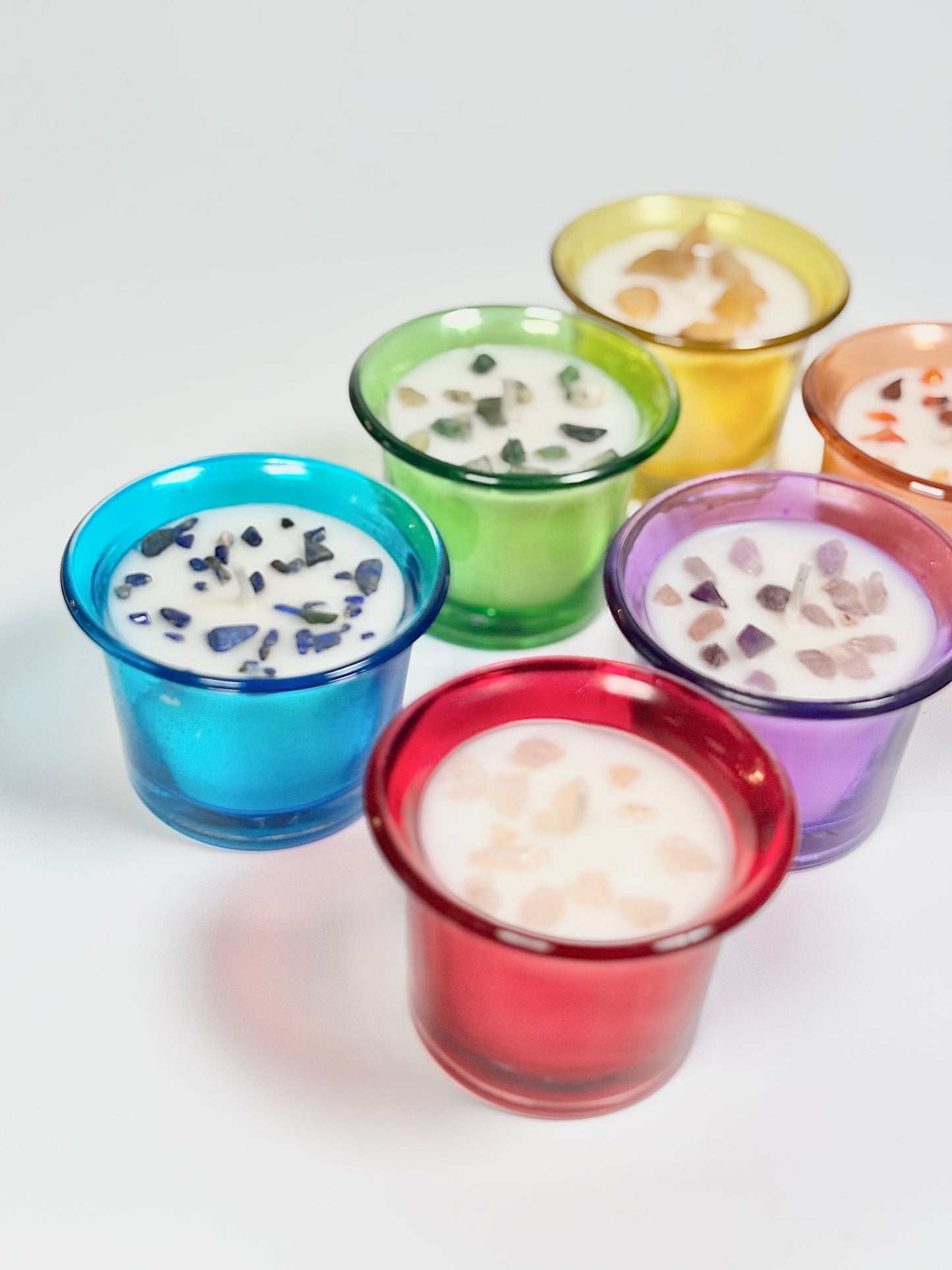 Set of 6 Crystal Tealights – Soy Wax & Scented