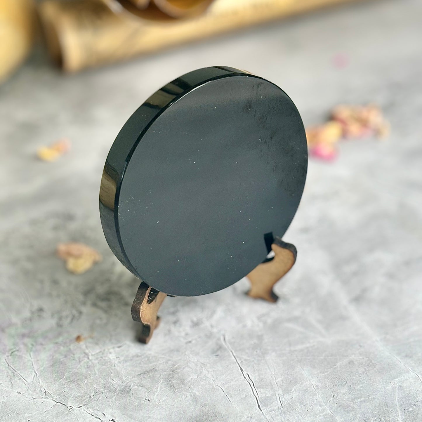 Black Obsidian Scrying Mirror without Stand | Scrying Tool