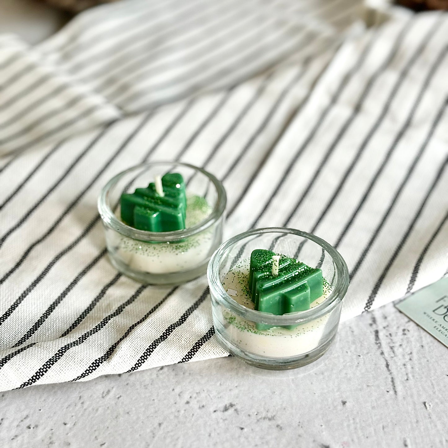 Tree Mini Glass Tealights | Scented Soy Wax Candle | Pack of 2