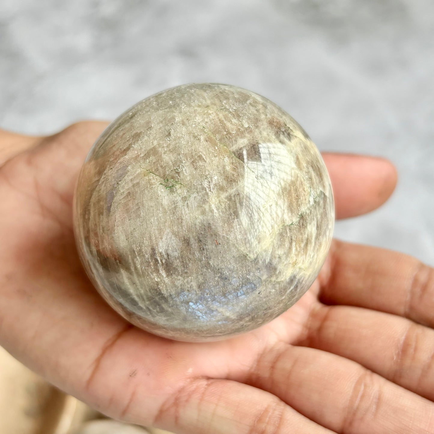 Bellmorite Moonstone Sphere | Dreamwork, Clarity and Self-worth