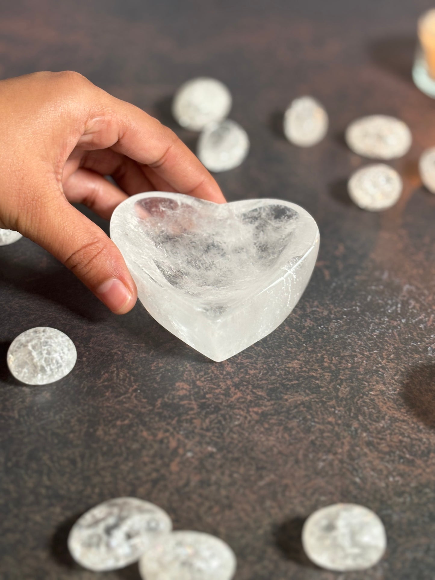 Clear Quartz Heart Shape Bowl - Amplifier of Energy & Intention