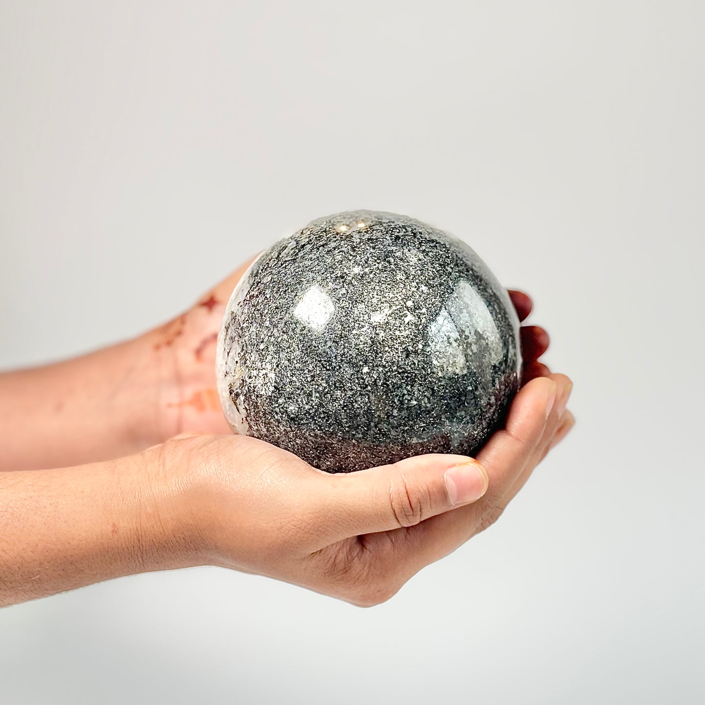 Rainbow Moonstone Sphere – Large - 1200 Gm | Cultivates Compassion & empathy