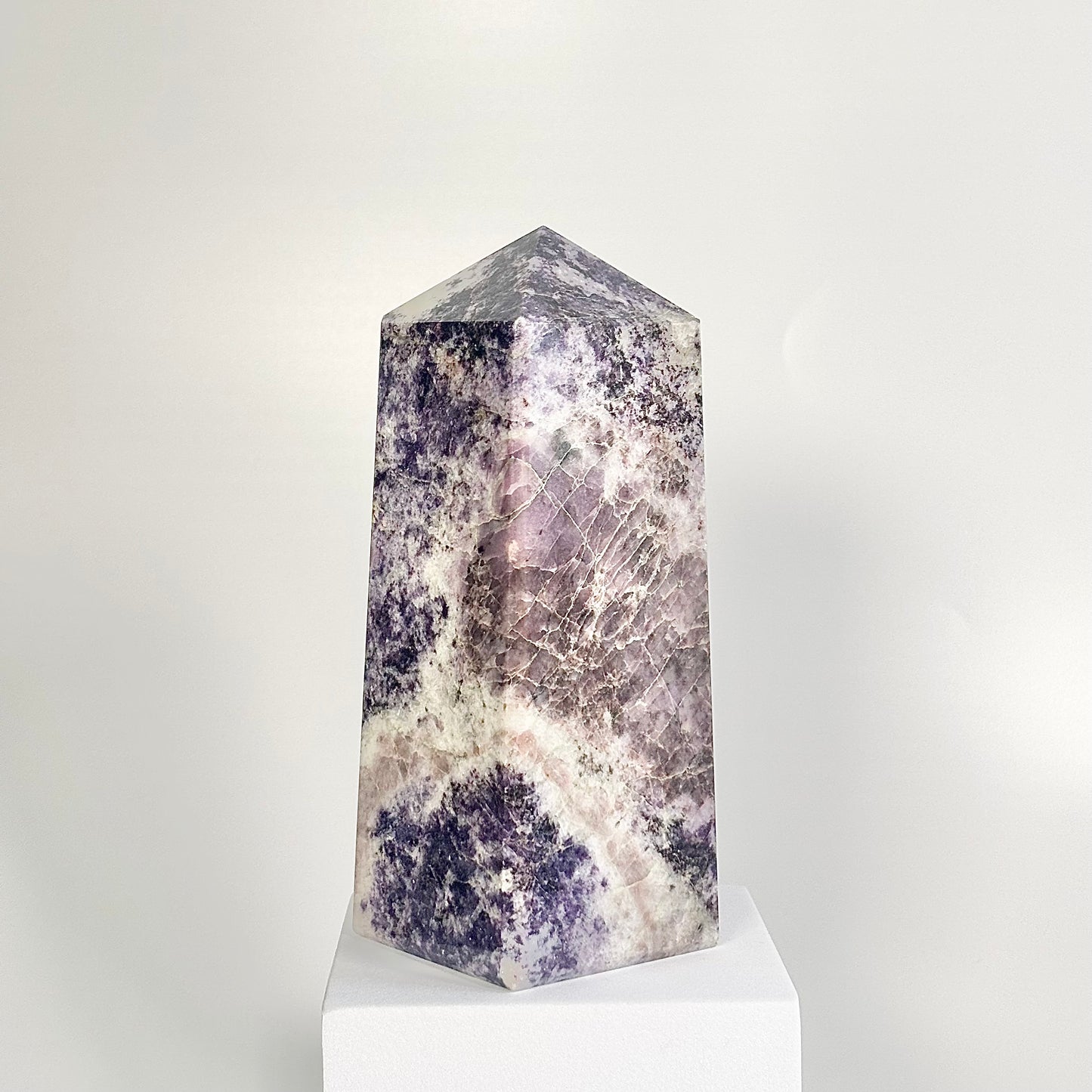 Lepidolite Four-Facet Tower – 1429g - Calm the Mind • Ease Anxiety • Support Emotional Healing