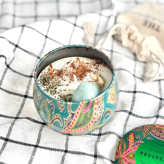 Prosperity Tin Container Soy Intention Candle - 100 g