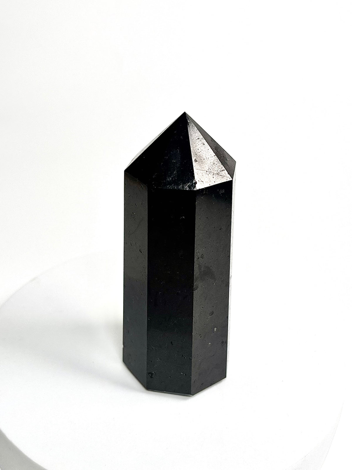 Natural Black Tourmaline 8-Facet Tower