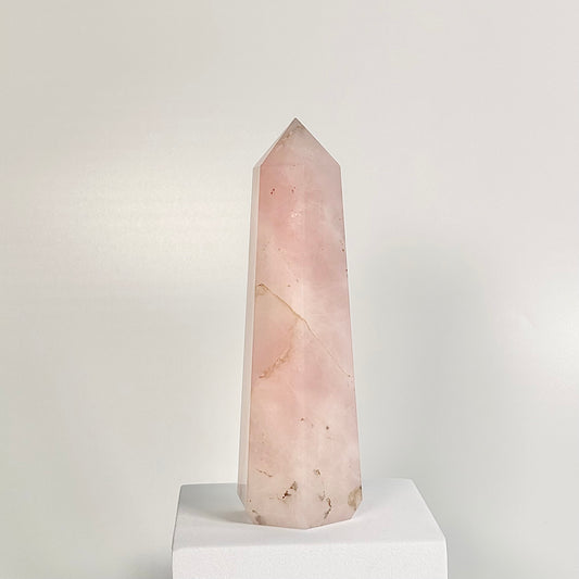 Rose Quartz Six-Facet Tower – 485g - Attract Love • Heal Emotionally • Radiate Compassion