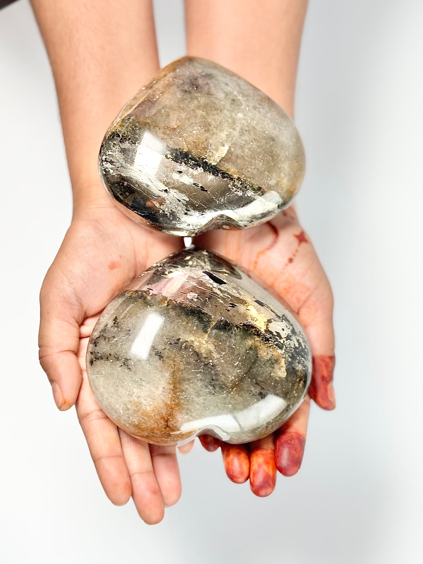 Golden Healer with Pyrite Large Heart - Spiritual Growth & Prosperity