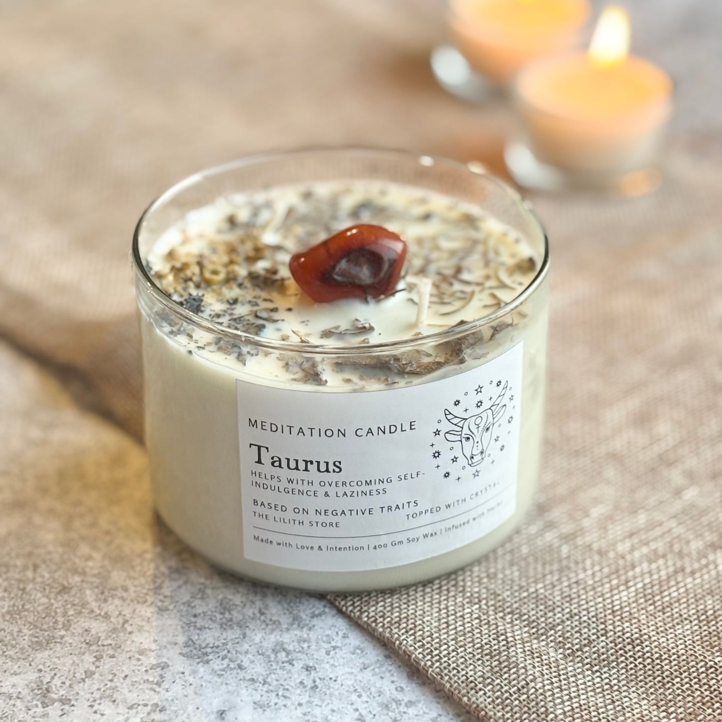 Taurus Zodiac Soy Intention Candle | 400 Gm