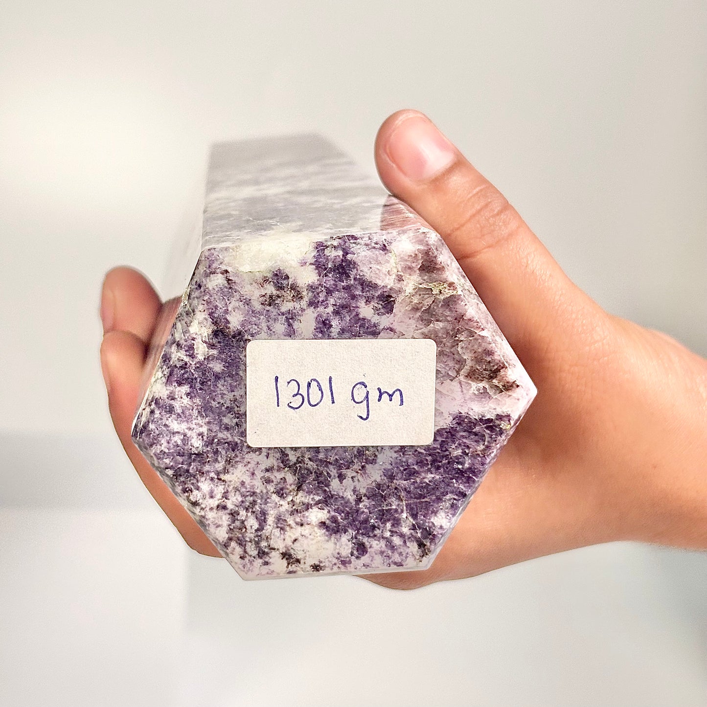 Lepidolite Six-Facet Tower – 1301 g - Calm the Mind • Ease Anxiety • Support Emotional Healing