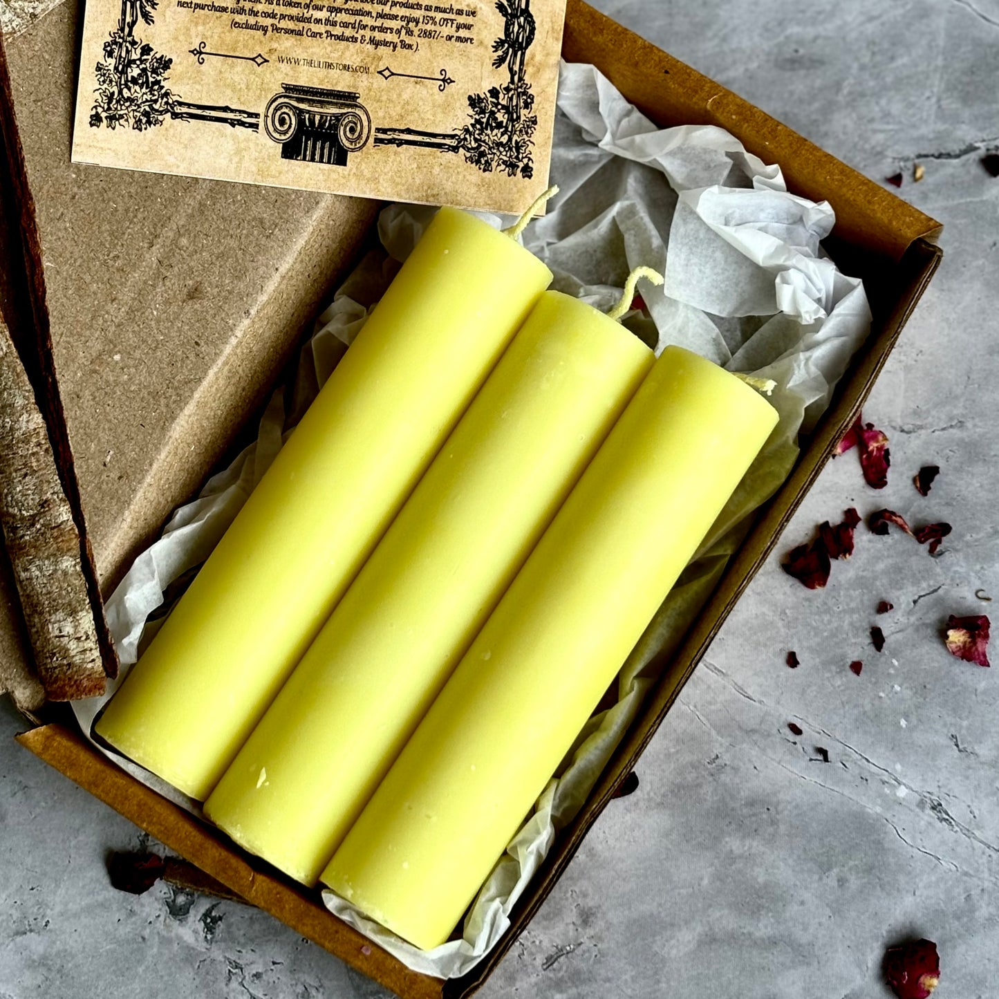Yellow Thick Soy Candle | Pack of 3