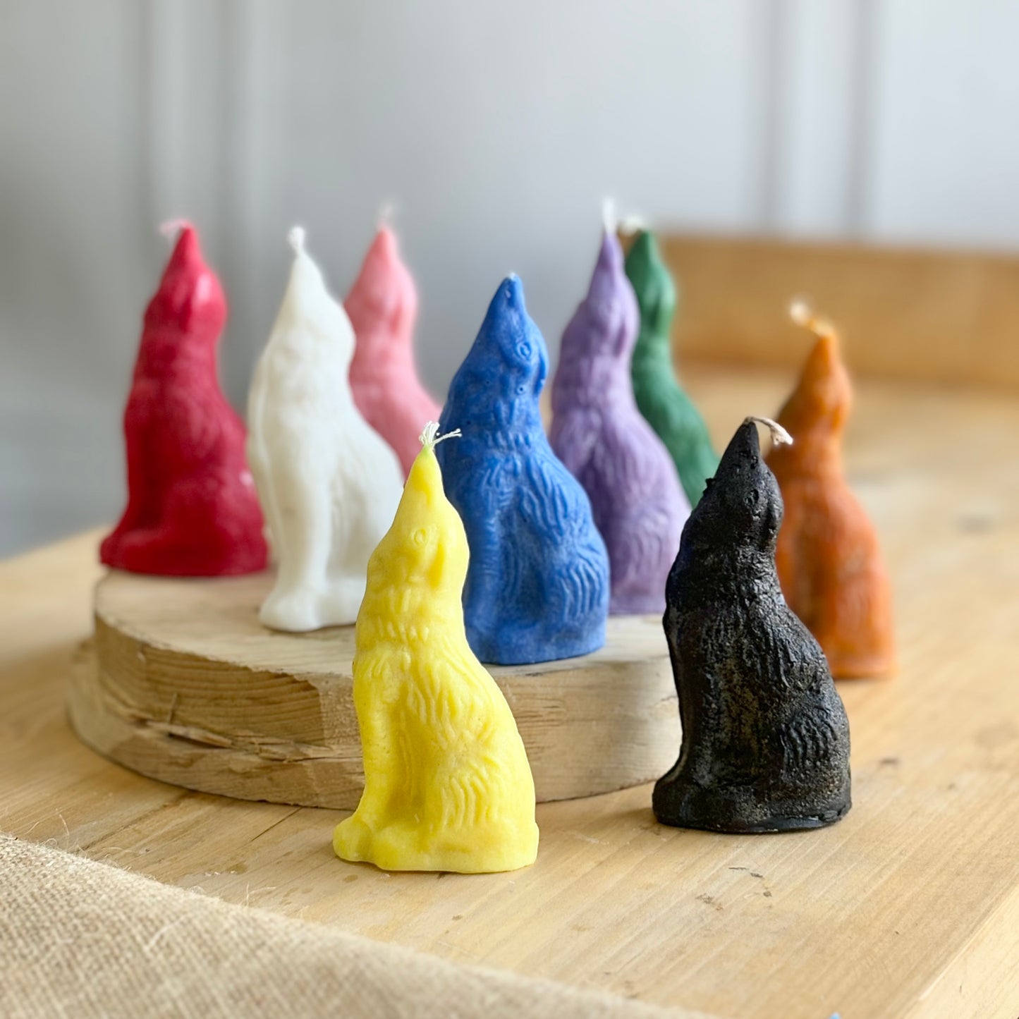 Howling Wolf Figurine Soy Candle - | Colour Option Available