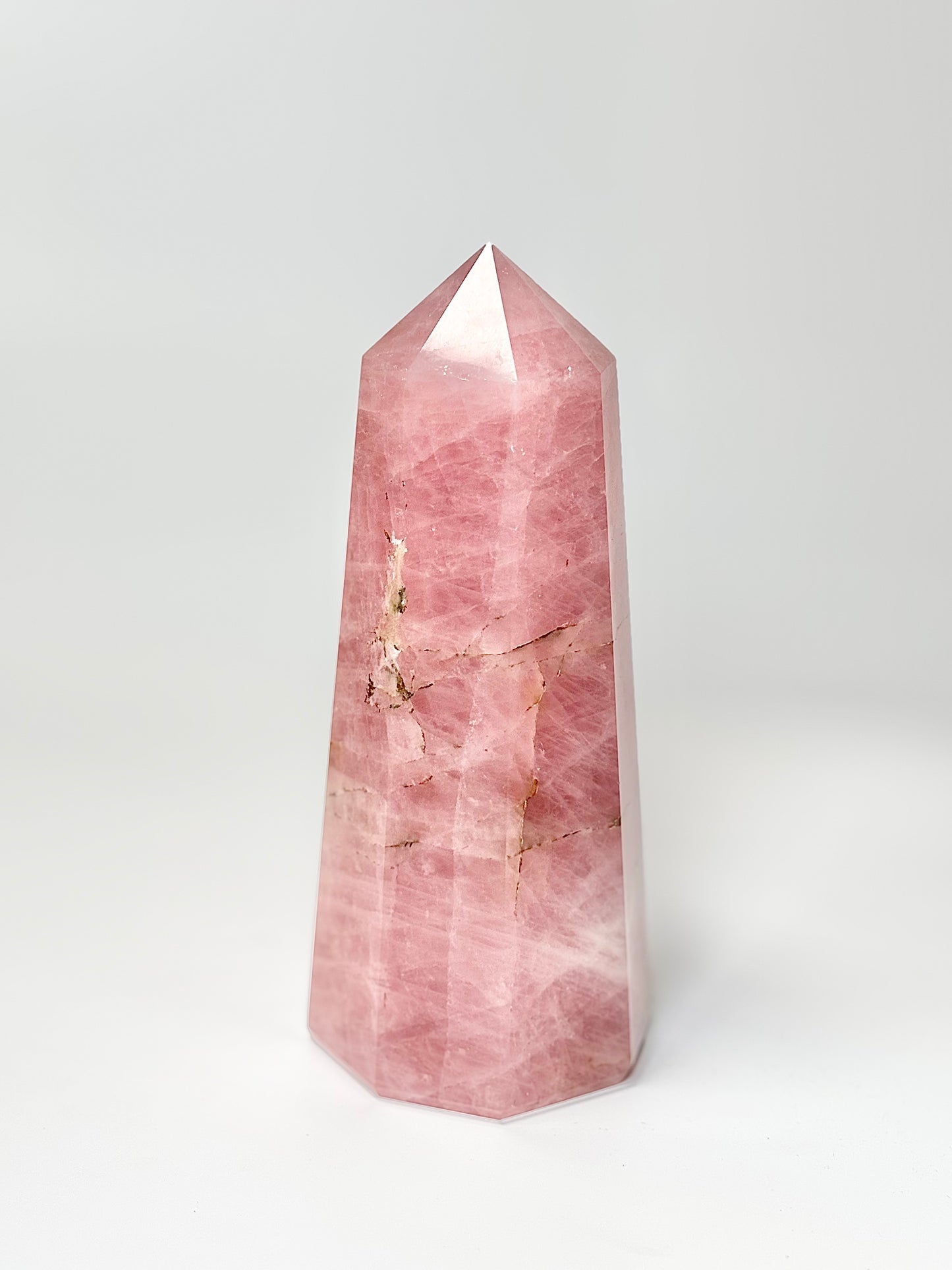 Eight Facet Rose Quartz Tower – 1.1kg - Elegance, Warmth & Gentle Charm